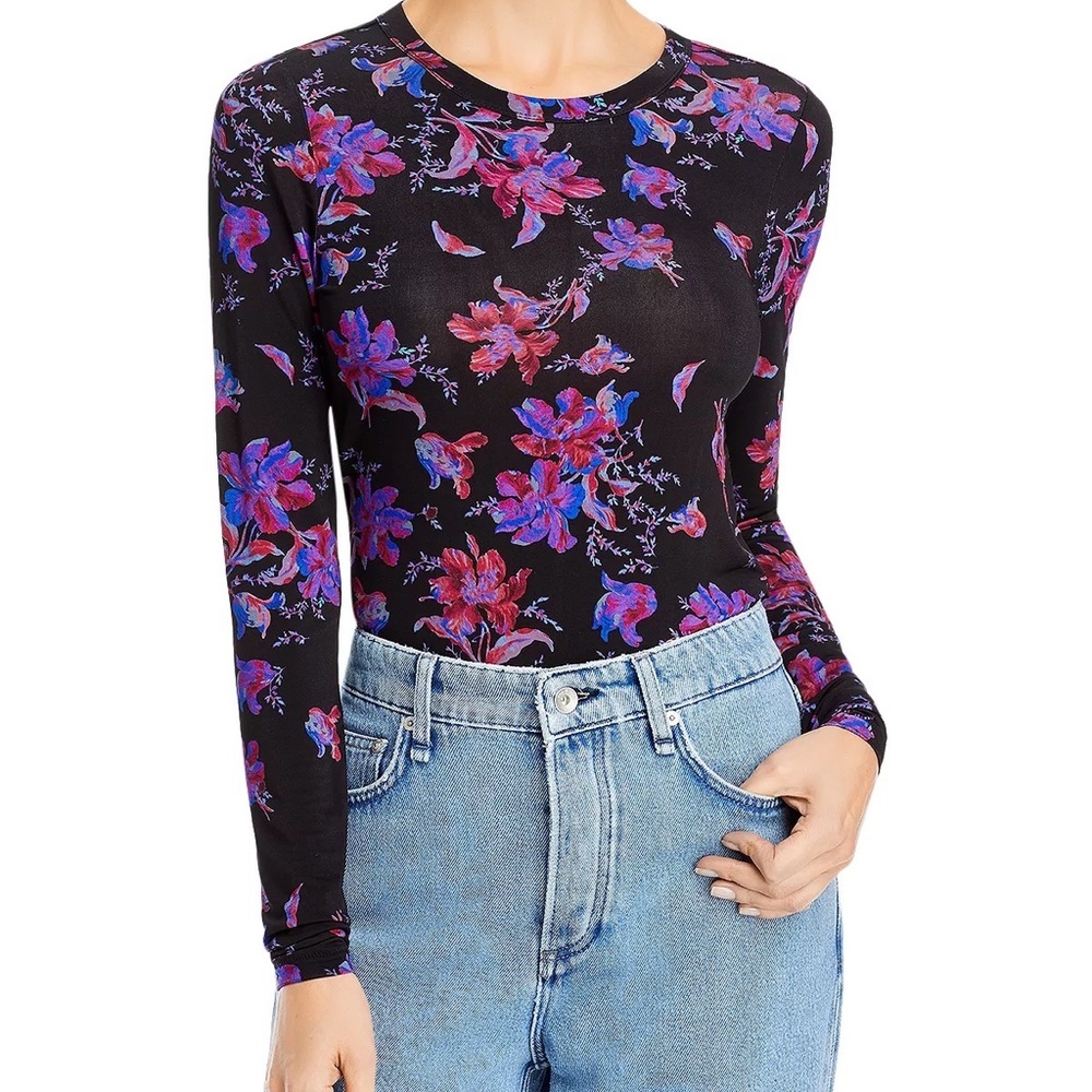 rag & bone Sabeen Long Sleeve Floral Print Top